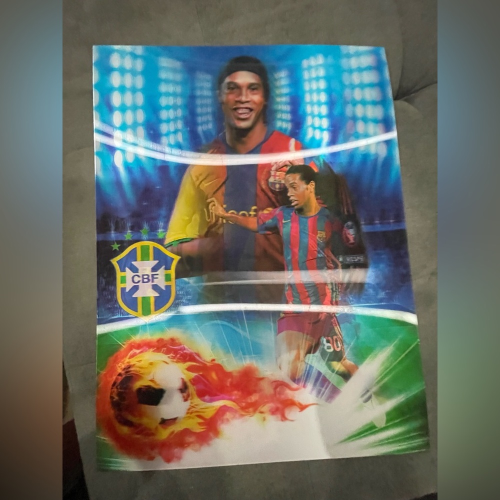 3D  Brazilian football player Ronaldinho in his Barcelona